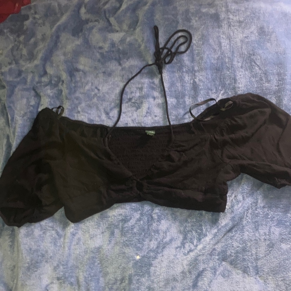 black half shirt! size:L